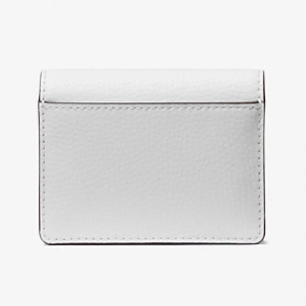 MICHAEL KORS Carson Small Pebbled Leather Wallet Optic White  NWT